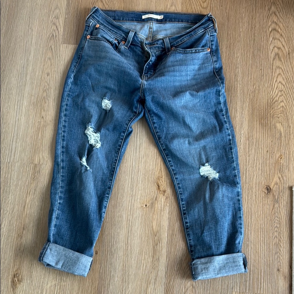 Blue Distressed Women's Jeans